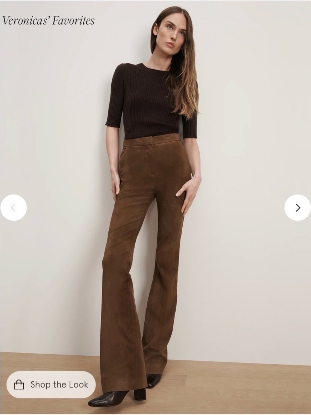 Veronica Beard sz 4 Gracie Brown Suede Flared Pants $1950
